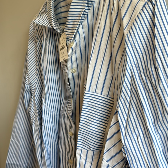 J.CREW FACTORY NWT STRIPE TIE-WAIST SHIRT DRESS -  Sz 20 - PINSTRIPE - Cotton - Picture 5 of 6